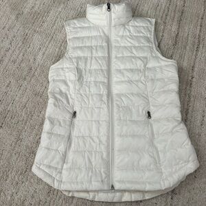 Columbia Quilted White Puffer Vest Fleece Lined